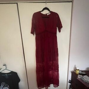 Berry colored lace dress